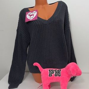 Victoria’s Secret PINK XS S M L Logo Sweater V Neck